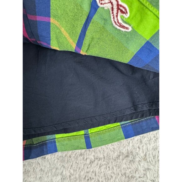 Hollister Womens Plaid Mini Skirt Green/Blue Sz 1 Preppy CottonBlend Lightweight - Picture 6 of 15